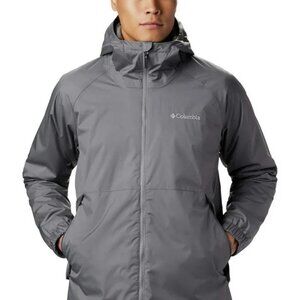 Columbia grey lightweight full-zip waterproof jacket size US XXL